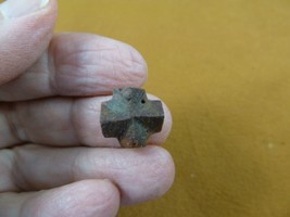 CR591-2) 1/2&quot; Petite Fairy Stone CHRISTIAN CROSS oiled Staurolite Crysta... - £10.37 GBP