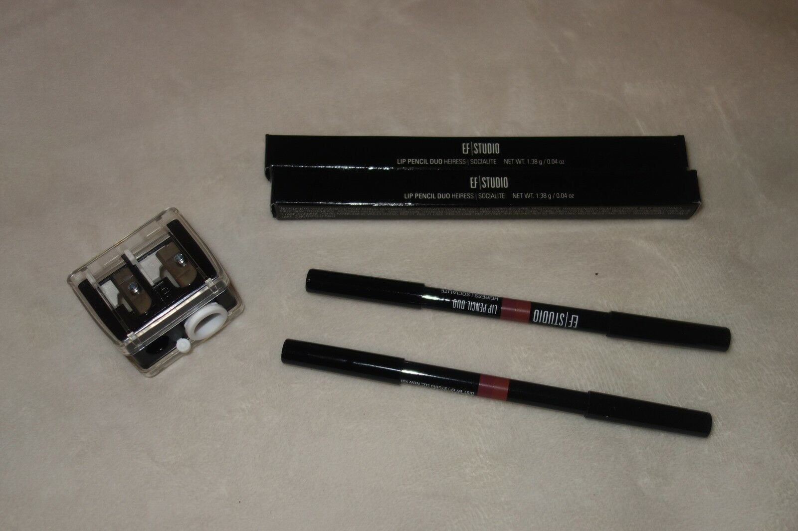 EF STUDIO lip Pencil duo heiress / socialite  2 pencils + pencil sharpener new - $22.80