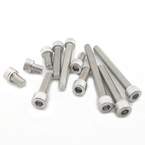 Bluemoona 10 Pcs - 304 M8 Metric Thread Stainless Steel Button Head Hex Socket C