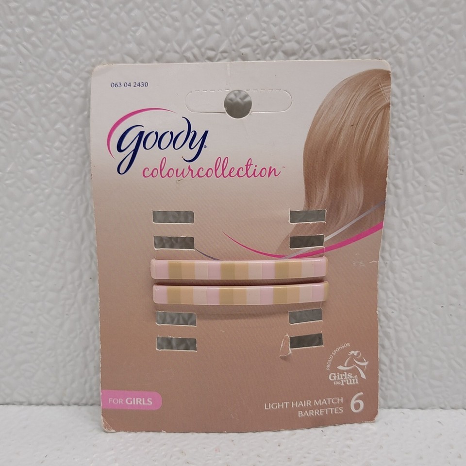 Goody Colour Collection 2 Light Hair Match Barrettes Tan Beige Pink 2&quot; - $12.54