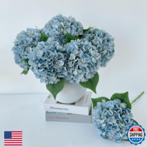 ZYTUYO 5 Pcs Light Blue Silk Hydrangeas Artificial Flower Boho 20'' Faux... - $31.61