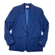 NWOT Vintage 90s Pendleton 100% Virgin Wool Blue 1 Button Blazer Coat Jacket 6 - £20.90 GBP