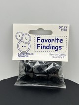 Sew On Buttons Black Square Gems Favorite Findings 11 Piece 2 Holes #1378 - £3.72 GBP
