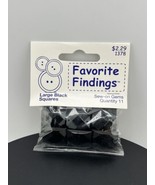 Sew On Buttons Black Square Gems Favorite Findings 11 Piece 2 Holes #1378 - £3.75 GBP