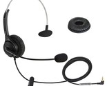 2.5 Mm Jack Phone Headset On Ear Headphones Hands Free For Cordless Land... - $35.99