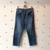 26 - Daily Blue $325 HYPE Classic Crop Button Fly Jeans *broken Belt loo... - £78.31 GBP