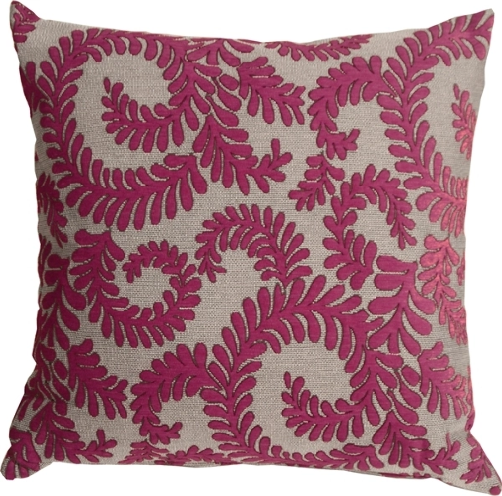 Primary image for Brackendale Ferns Pink Throw Pillow, Complete with Pillow Insert