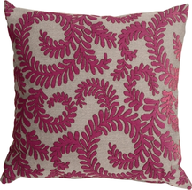 Brackendale Ferns Pink Throw Pillow, Complete with Pillow Insert - $62.95