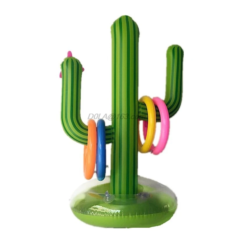 5 PCS Inflatable Cactus Ring Toss Game Inflatable Toss Game Pool Toys Luau Party - £10.52 GBP