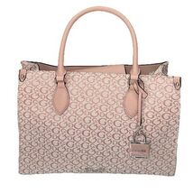 Guess Los Angeles Large All Over Logo Tote Double Handle Light Pink Lock... - $65.77 CAD