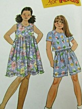 Vintage Girls Jumper Dress Top Shorts Pattern Simplicity 8042 31732 1990... - $11.87
