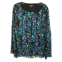 NWT Women Size Small The Limited Multicolor Floral Watercolor Print Pleat Blouse - £22.68 GBP