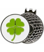 Golf ball marker with magnetic hat clip : Shamrock Four Leaf Clover - £7.37 GBP