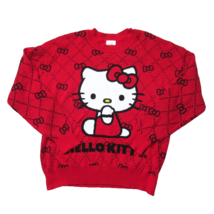 NWT Sanrio Hello Kitty Red Bows Knit Sweater Pullover L - £40.49 GBP