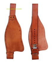 Western Horse Saddle Replacement Leather Fenders Tan Color Pair Set Weave Tooled - £120.55 GBP