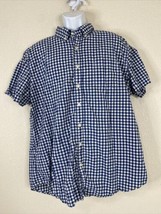 Sonoma Men Size XL Wht/Blue Check Button Up Shirt Short Sleeve Pocket - £8.43 GBP