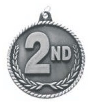 2nd Place Second Place Medal Award Trophy With Free Lanyard HR802 Team S... - $0.99+