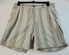 Lululemon Shorts Mens Size 36 Tan Check Slash Pockets Logo Pull On Belt Loops - £10.98 GBP