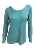 Angel long sleeve scoop neck top in Aqua - size M - $37.62