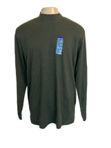 Big Men&#39;s Green Basic Editions Mock Neck Shirt.  XLT. 100% Cotton. Long Sleeve - £18.69 GBP
