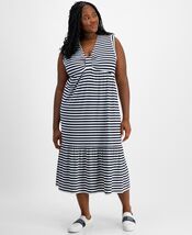 Tommy Hilfiger Womens Striped Sleeveless Tiered MIDI Dress, Style # W4ed... - $15.00