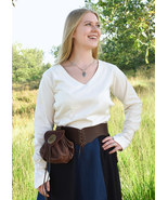 Medieval Blouse with Lacing – Natural Cotton, Adjustable Waist - $922.00 MXN