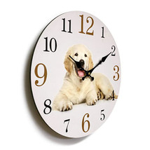 Classical MDF Wall Clock 12&quot; (34x34x2.5cm) - Dog - £25.59 GBP