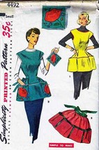 Misses&#39; APRONS &amp; POT HOLDER Vintage 1950s Simplicity Pattern 4492 Size Small - £9.59 GBP