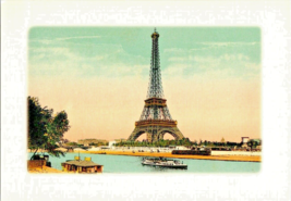 Postcard France Paris Historic Site Eiffel Tower from a Painting 6 x 4&quot; - £3.94 GBP