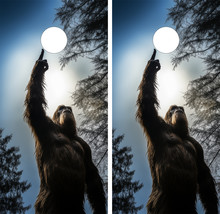 Waterproof Cornhole WRAPS / Pointing Bigfoot / Sasquatch  / Laminated  - $85.00