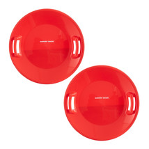 Downhill Pro Adults And Kids Saucer Disc Snow Sled, Red (2 Pack) - £59.75 GBP