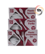 12x Packs Basic Home Plastic Variety Cutlery Set | 48ct Per Pack | Mix &amp;... - $43.84 CAD