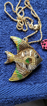 New Betsey Johnson Necklace Fish Yellow Green Tropical Beach Collectible... - $14.99