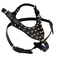 STG Genuine Leather Studded Harness For Medium| Large| Xtra Large Dog| All Breed - £77.79 GBP