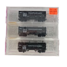N MTL Micro-Trains 86012-2 C&amp;O 33&#39; Twin Bay Hopper Offset Side 3 pack New - £46.98 GBP