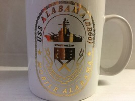 United States Navy USS Alabama BB60 Mobile Ceramic Glass Coffee Cup Mug  - £11.25 GBP