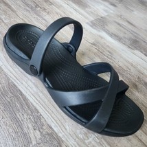 Crocs Meleen Black Twist Crossband Slip On Slide Sandal Women&#39;s US 10 NE... - £71.35 GBP