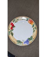 Gibson Designs FRUIT GROVE Dinner Plates Cherries Grapes 11.5&quot; White &amp; F... - $25.77 CAD