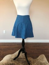 EUC MADEWELL Linen Blue Swing Mini Skirt SZ 6 - £38.15 GBP