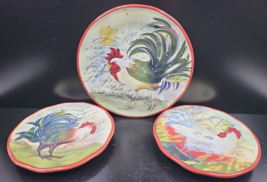 3 Pc Certified International Le Rooster Dinner Salad Plates Mix Winget Farm Lot - £38.85 GBP