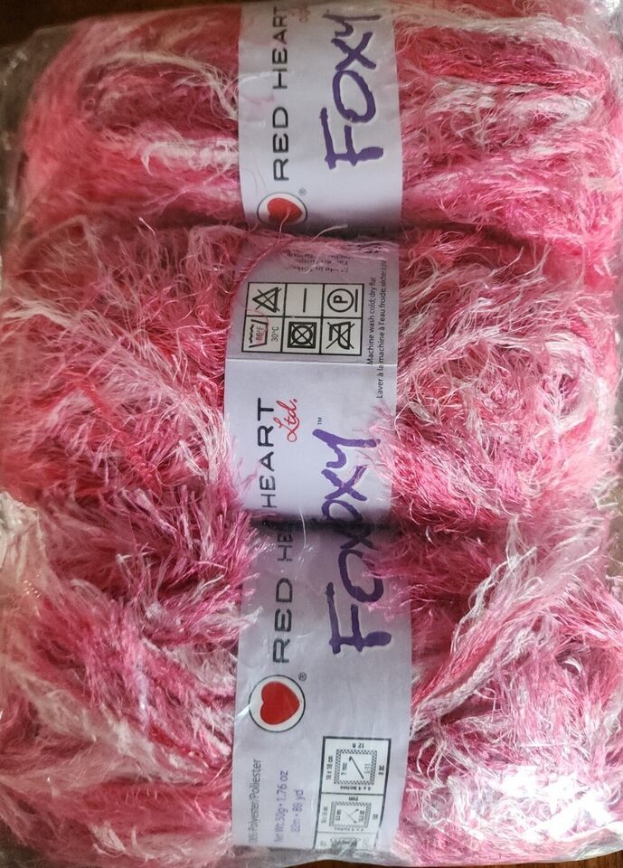 Primary image for Three (3) Skeins Red Heart Yarn ~ FOXY ~ 9251 CHERRIES ~ Polyester