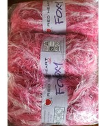 Three (3) Skeins Red Heart Yarn ~ FOXY ~ 9251 CHERRIES ~ Polyester - $22.44