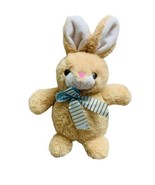 Dan Dee Bunny Rabbit Plush Stuffed Animal Easter 10&quot; Tan Brown Blue Spri... - $18.18 CAD
