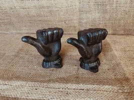 2 Cast Iron Hand Wall Mounted Hook Door Knob Pulls Thumbs Up Drawer Pull... - €23,61 EUR