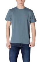 Napapijri Men T-Shirt Grey Short Sleeve Designer Logo Tee 2025 Collection - $744.44 MXN