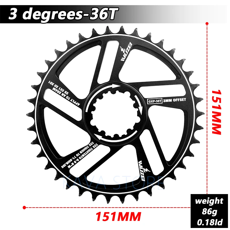 WUZEI Mountain Bike GXP Chainwheel 30/32/34/36/38T Crown Spets for S 11/12S NX X - £97.56 GBP