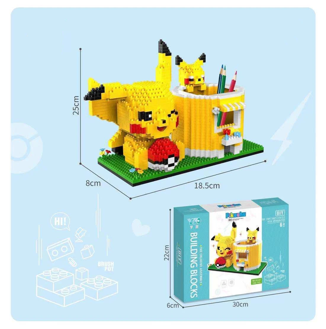 Pokemon Creative Mini Building Blocks Pikachu Pen Holder Fun Toy Buildin... - £12.79 GBP+