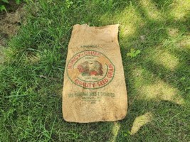 Muncy Chief Brand Vintage Burlap Sack Hoffman Seed &amp; Grain Co. Muncy PA. - £23.59 GBP