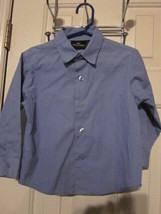 DOCKERS Boy&#39;s Solid Blue Long Sleeve Button Front Dress Shirt - Size 4T - $4.99