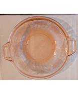 Vintage Depression Glass Serving Bowl Two Handles 10&quot; Floral Pink by Jea... - $20.32 CAD